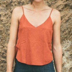 OZMA Silk Noil Camisole Red Size S